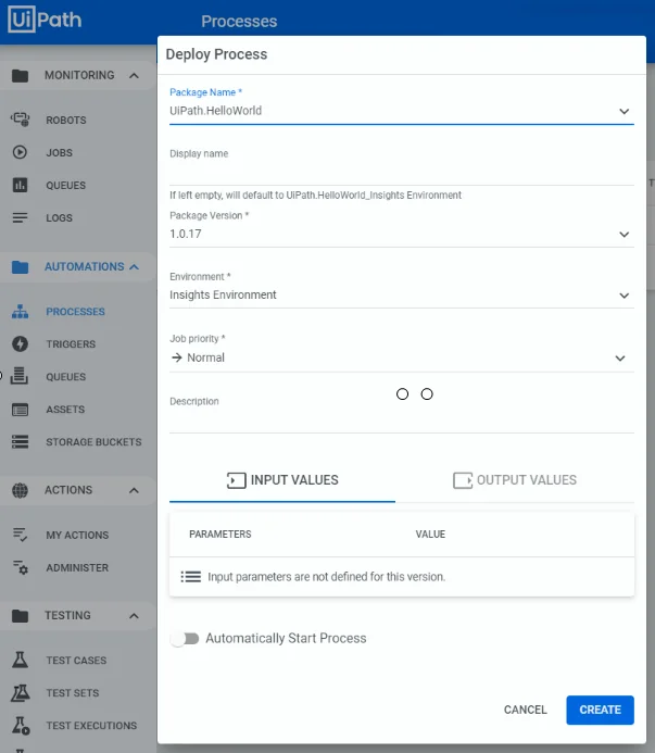 Create UiPath Process