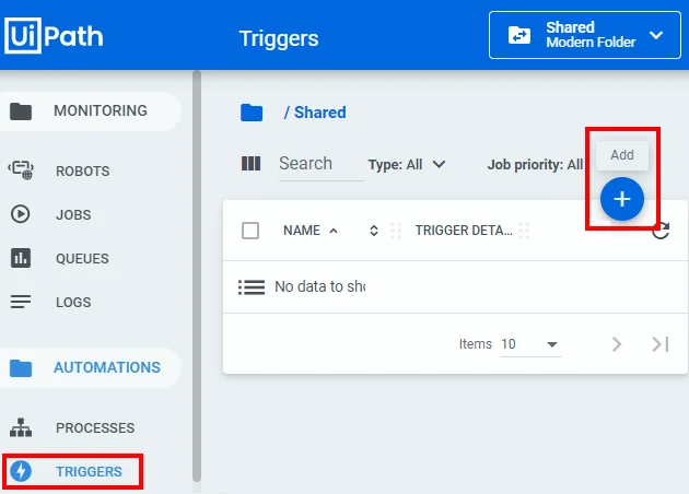 Trigger UiPath Time