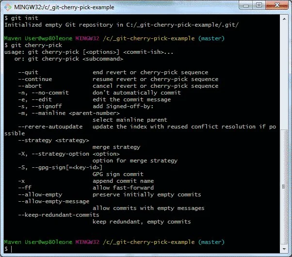 The git cherry-pick command