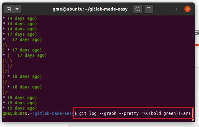 git log graph %ar
