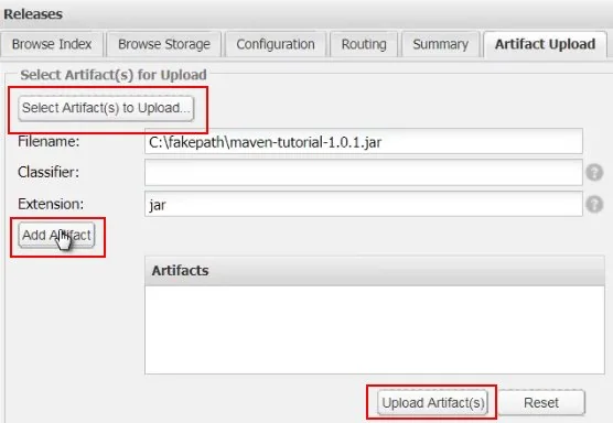 Add JAR to Nexus repository manager