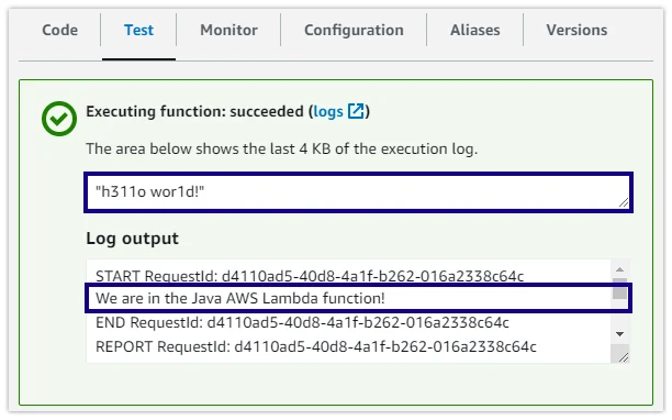 serverless Java aws lambda example test 