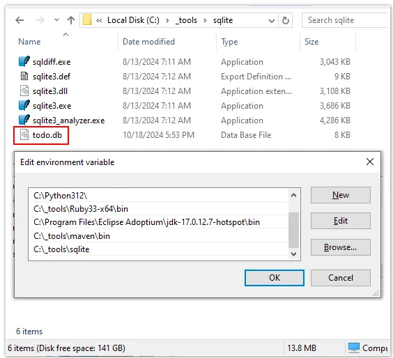 sqlite create database command