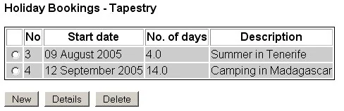 Tapestry example application home