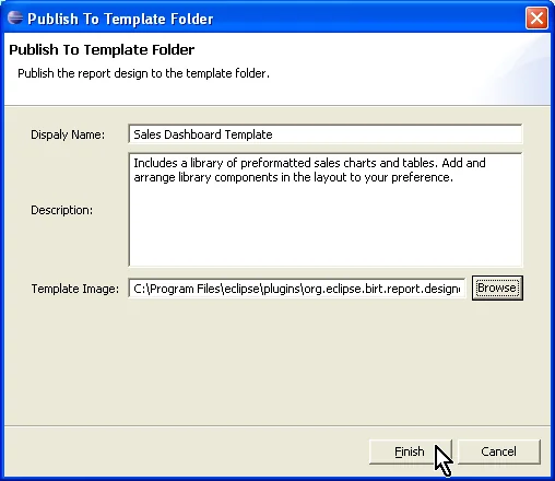 Publish Template Wizard