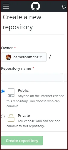 create GitHub repo