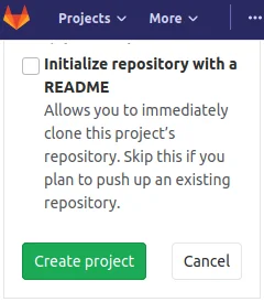 gitlab project create readme