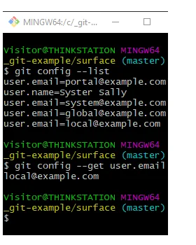 git list all settings command