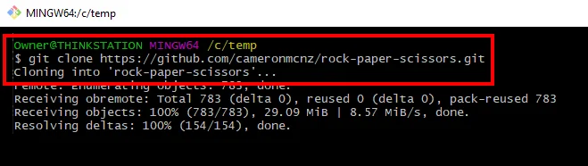 clone GitHub URL