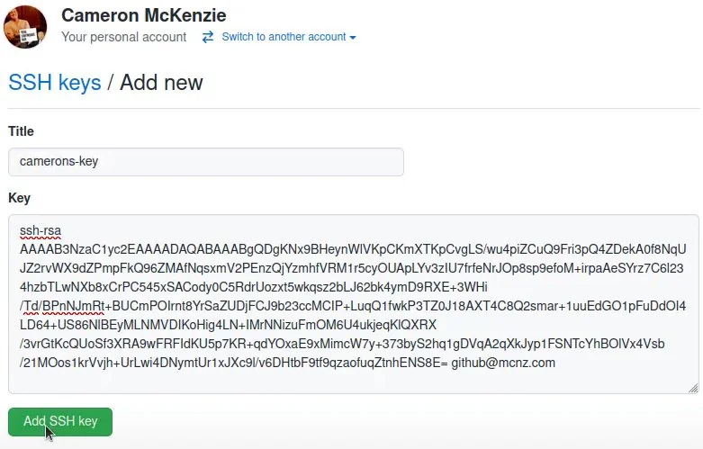 setup github ssh key 