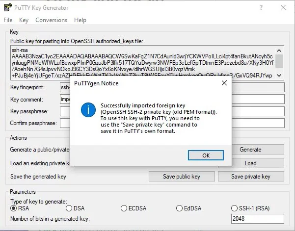convert PEM to PPK