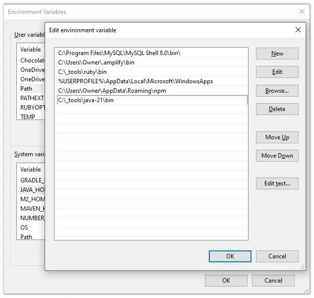 Java PATH installation
