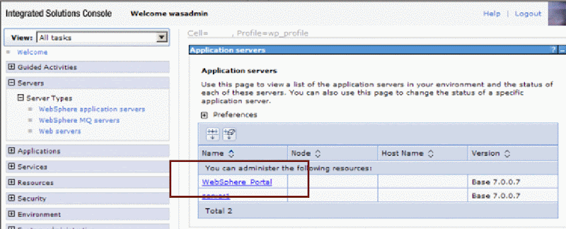 Integrated Solutions Console WebSphere Portal 7 WPS
