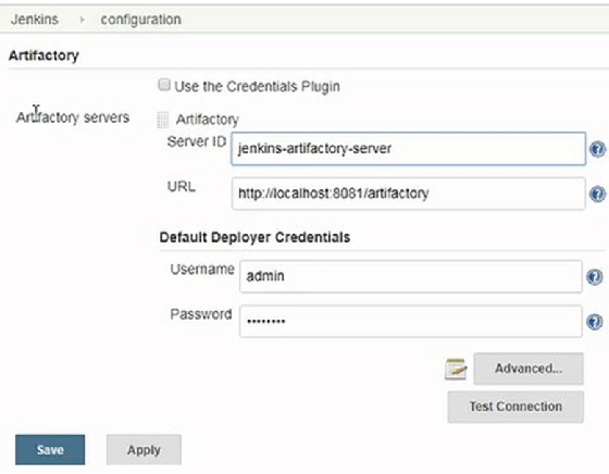 Jenkins Artifactory configuration