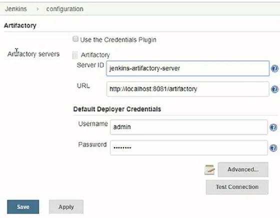 Jenkins Artifactory configuration