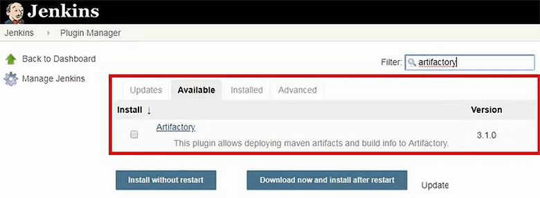 Install the Jenkins Artifactory plugin in 5 easy steps | TheServerSide