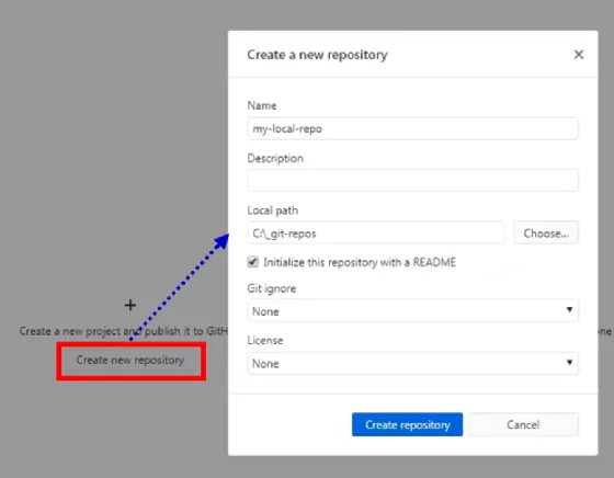 GitHub Desktop init command