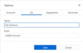 Git Desktop setup config