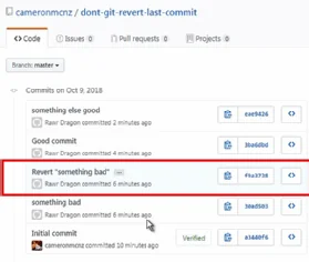 git revert last commit