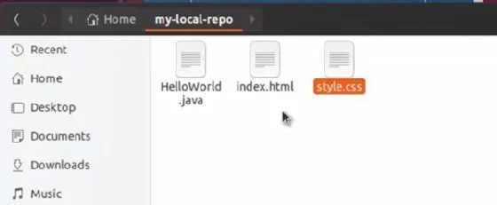 Screenshot showing the git init command