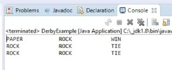 Derby example output