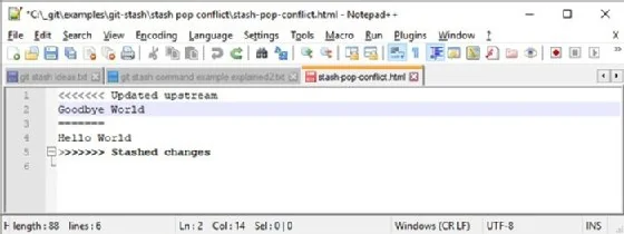 git stash pop conflict