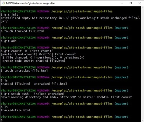 git stash untracked files