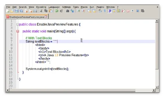 Java text blocks