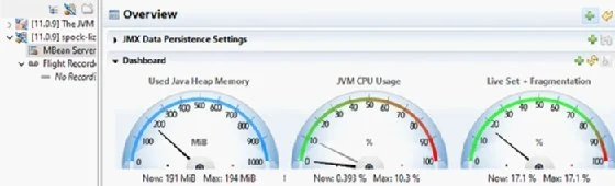 A visual showing the JDK Mission Control MBeans server