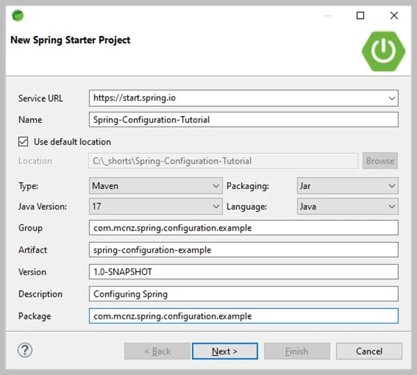 Spring Boot Starter Wizard.