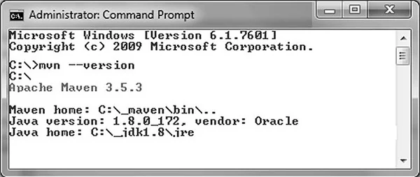 Maven version command.